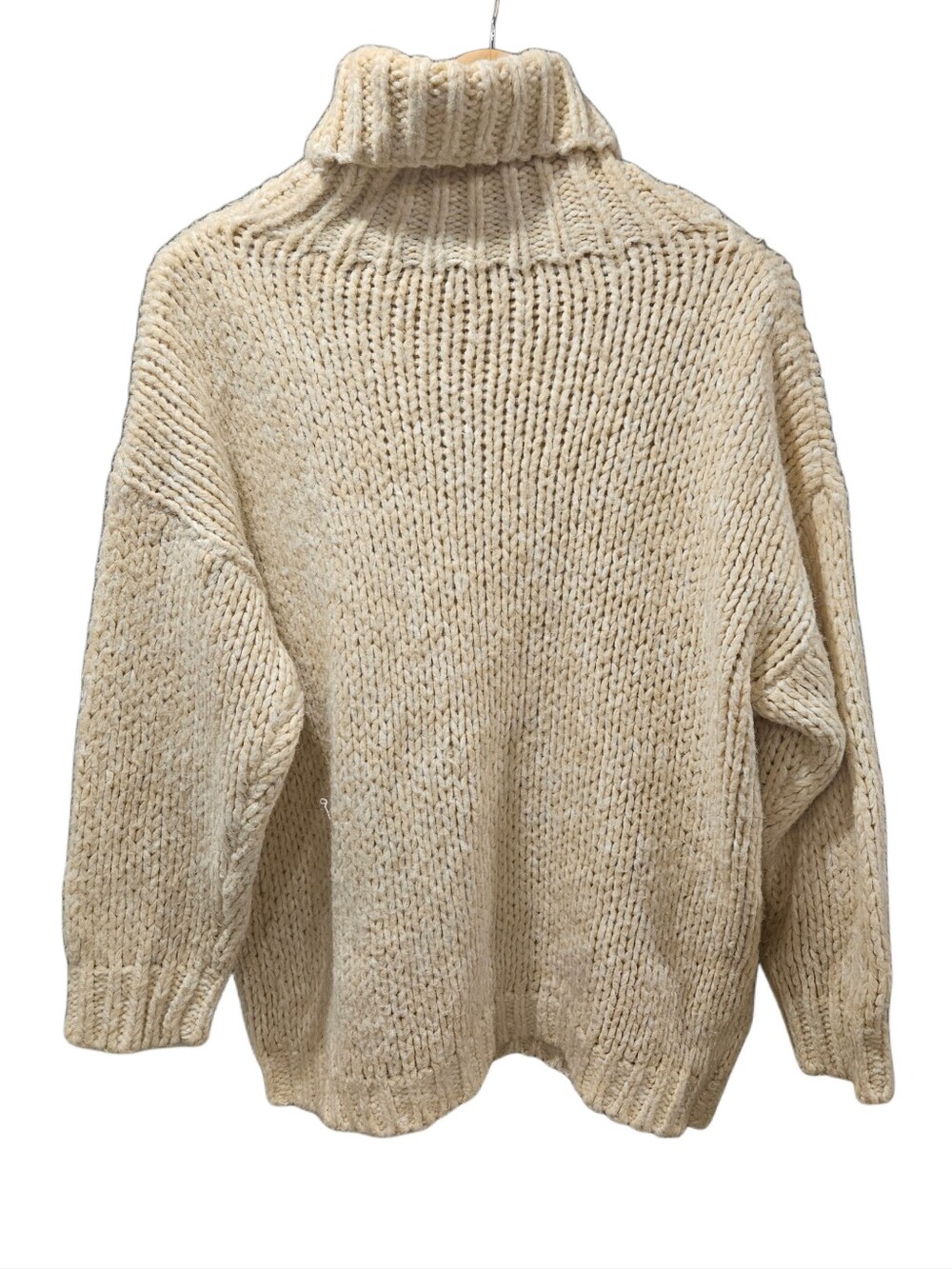 KERISMA Cream Chunky Knit Turtleneck Sweater OS Oversized Slouchy Cozy - Picture 4 of 8